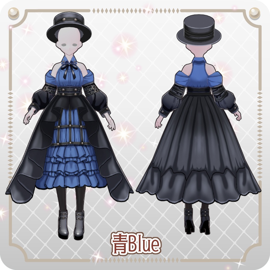 【VRoid Dress Set】ゴシックパンクドレス6色 Gothic Punk Dresses in 6 Colors