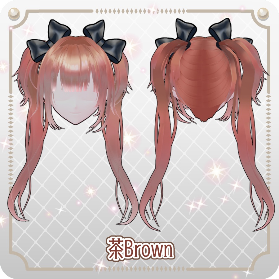 【VRoid hair preset】ダブルツインテール6色Double Ponytail, 6 Colors