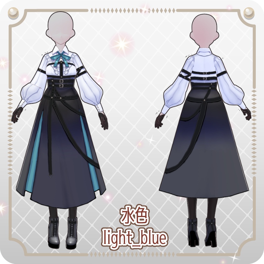 【VRoid Dress Set】ゴシックミリタリースカート6色Gothic Military Skirt (6 Colors)