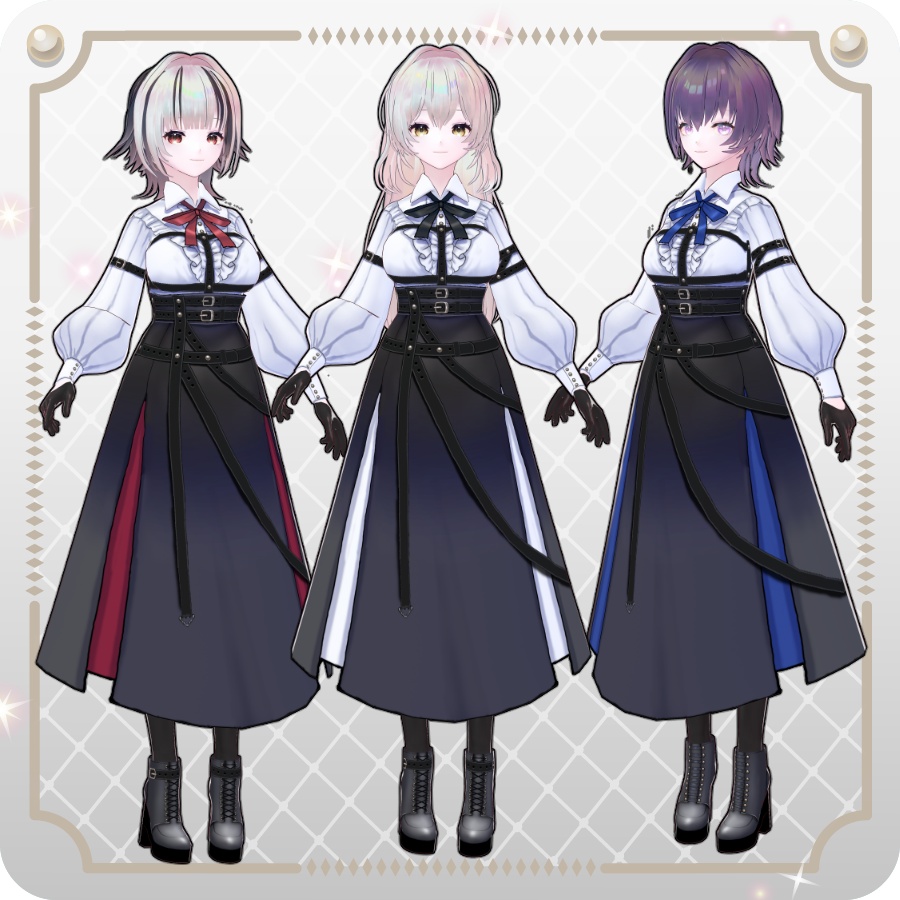 【VRoid Dress Set】ゴシックミリタリースカート6色Gothic Military Skirt (6 Colors)