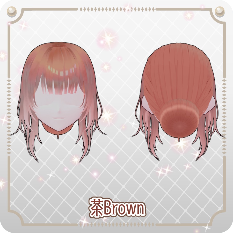 【VRoid hair preset】低めお団子ヘア6色Low Bun Hairstyles in 6 Colors
