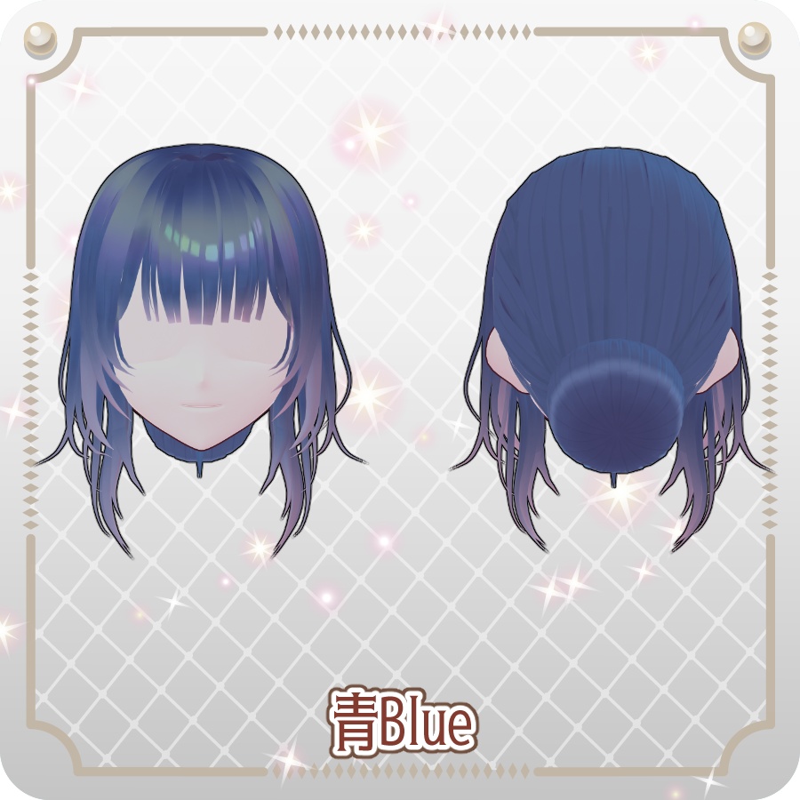 【VRoid hair preset】低めお団子ヘア6色Low Bun Hairstyles in 6 Colors