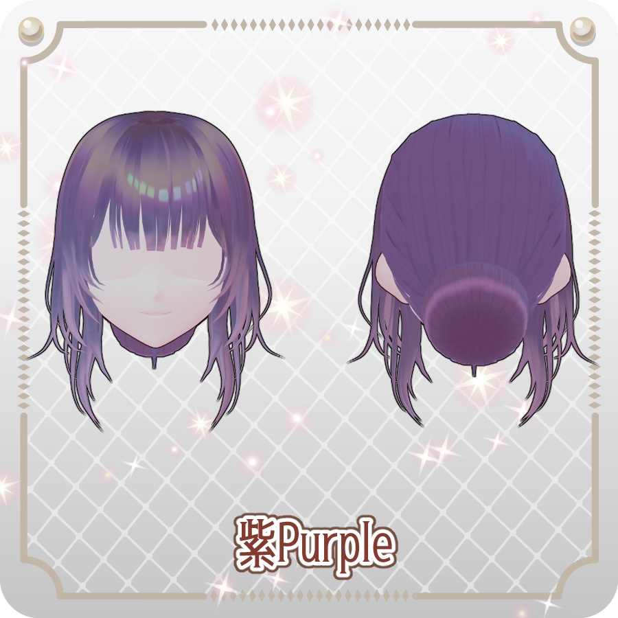 【VRoid hair preset】低めお団子ヘア6色Low Bun Hairstyles in 6 Colors