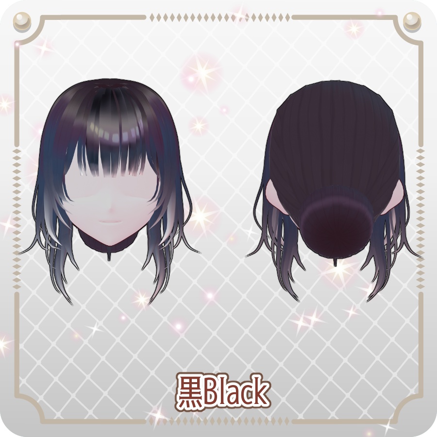 【VRoid hair preset】低めお団子ヘア6色Low Bun Hairstyles in 6 Colors