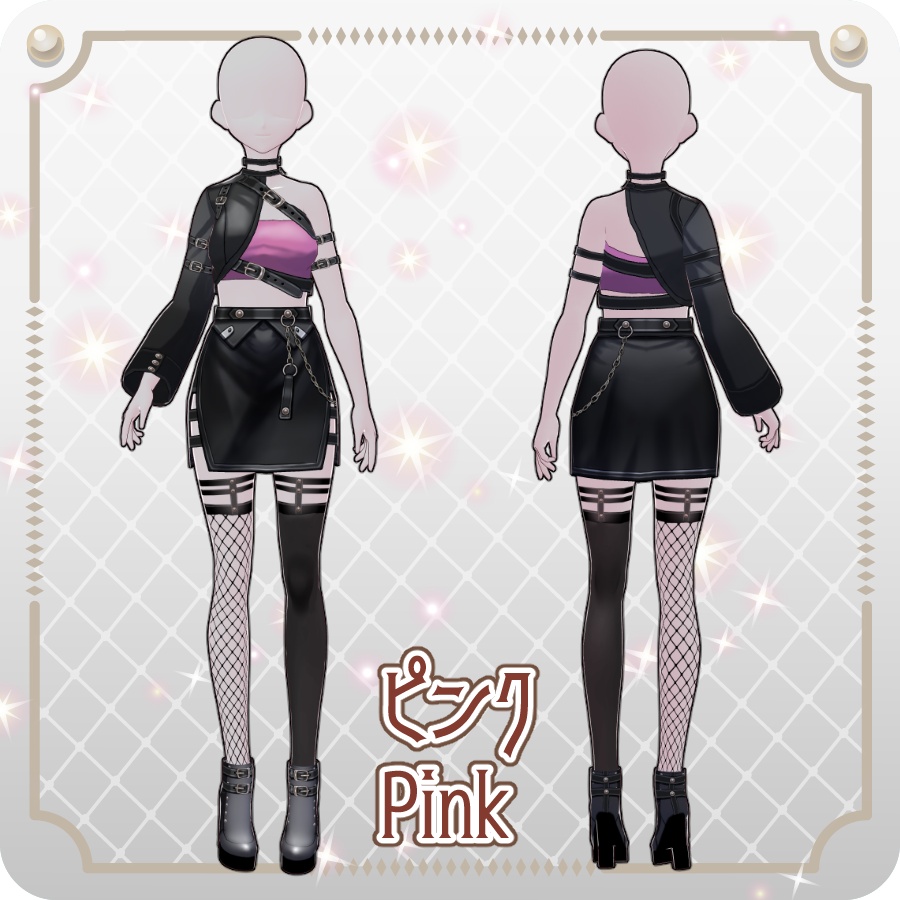 【VRoid Dress Set】アシンメトリー ゴシックスカート6色Asymmetrical Gothic Skirt (6 Colors)