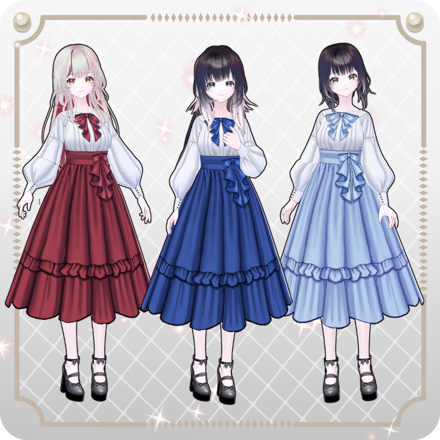 【VRoid Dress Set】クラシカルワンピース6色 Classic Dress in 6 Colors