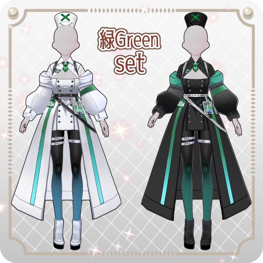 【VRoid Dress Set】タクティカルナース8色Tactical Nurse (8 Colors)