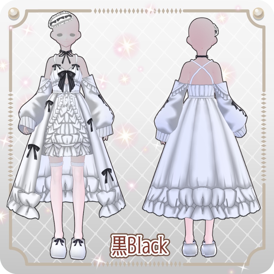 【VRoid Dress Set】フリルリボンベビードール6色Baby Doll with Ruffled Ribbon—6 Colors