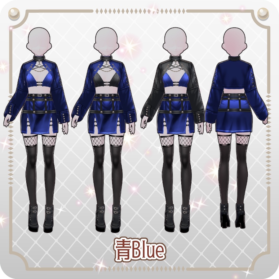 【VRoid Dress Set】ゴシックパンクガータースカート6色Gothic Punk Garter Skirt (6 Colors)