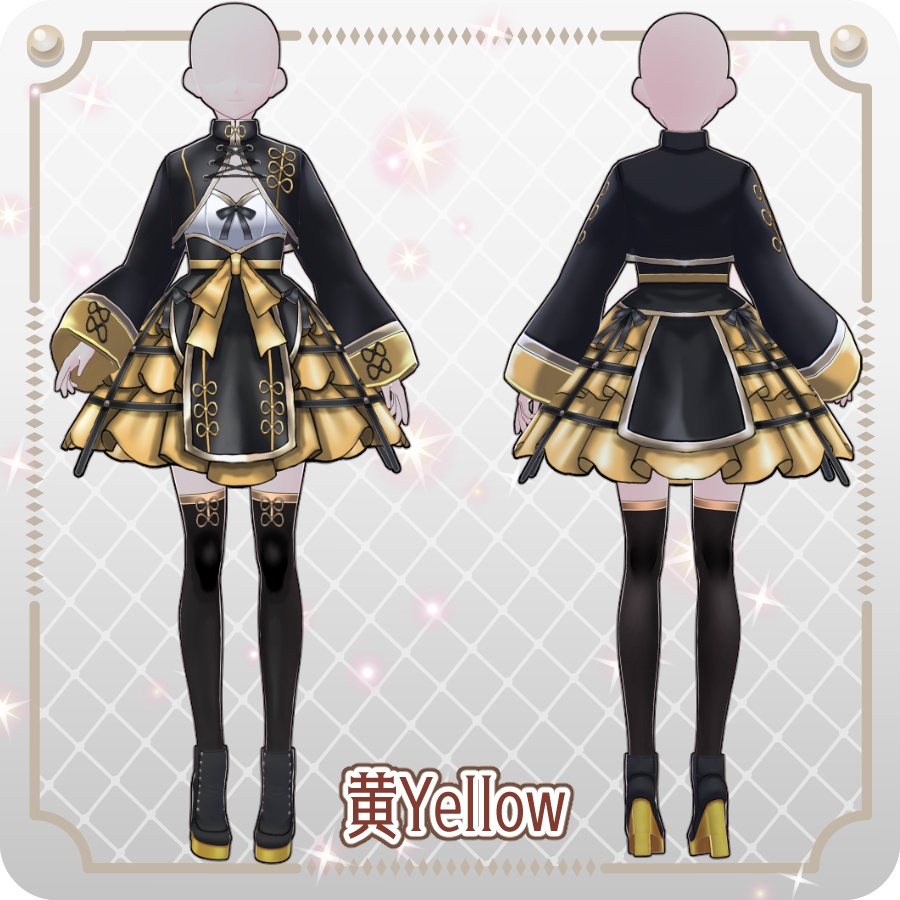 【VRoid Dress Set】ゴシックチャイナロリィタ6色Gothic China Lolita: 6 Colors