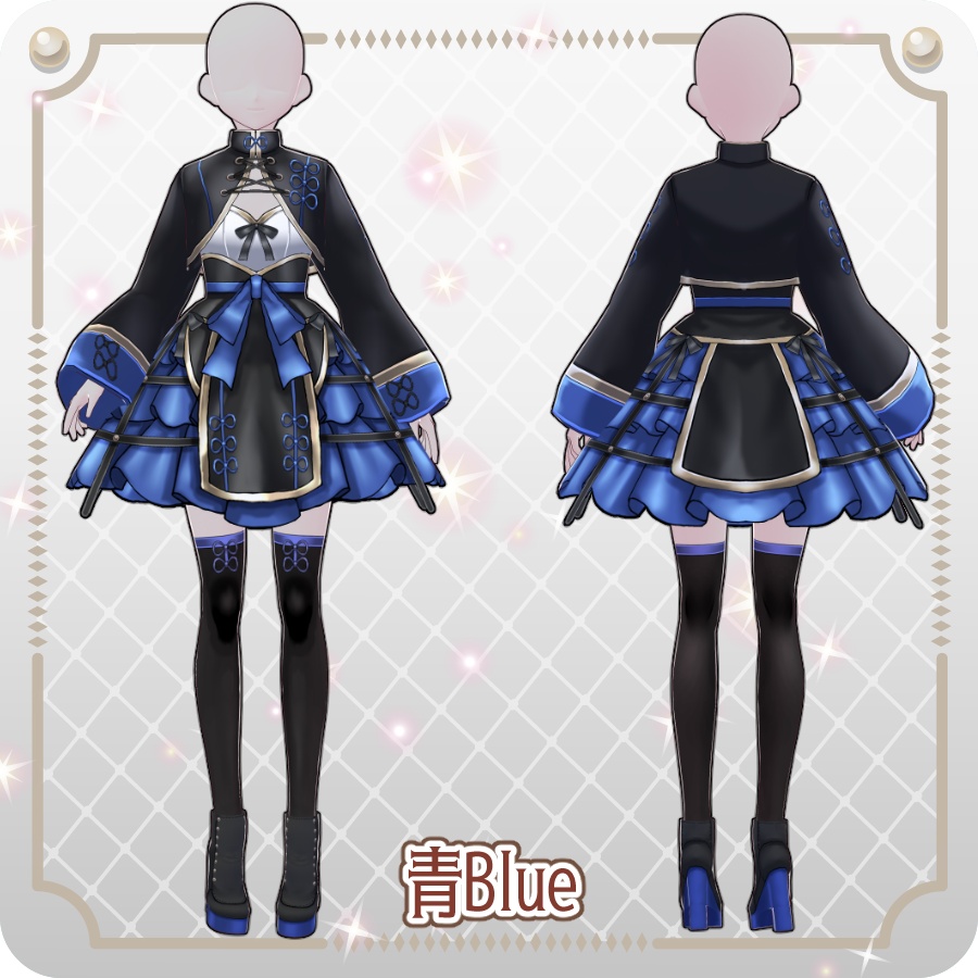 【VRoid Dress Set】ゴシックチャイナロリィタ6色Gothic China Lolita: 6 Colors