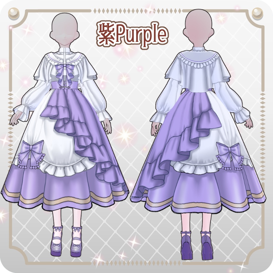 【VRoid Dress Set】クラシカルフリルドールドレス8色Classic Frilled Doll Dress in 8 Colors