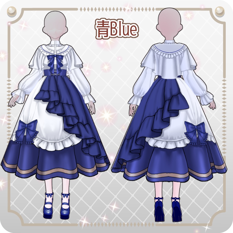 【VRoid Dress Set】クラシカルフリルドールドレス8色Classic Frilled Doll Dress in 8 Colors