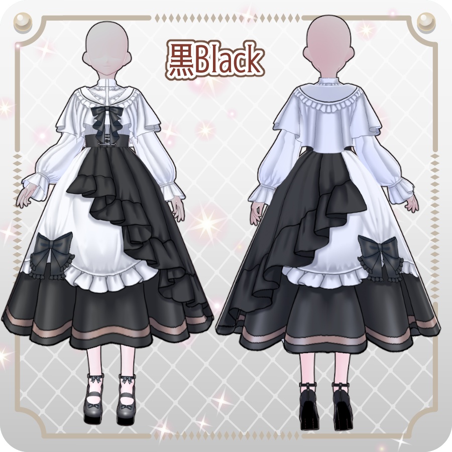 【VRoid Dress Set】クラシカルフリルドールドレス8色Classic Frilled Doll Dress in 8 Colors