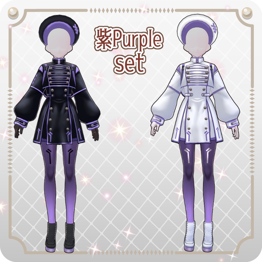 【VRoid Dress Set】ゴシックサイバーミリタリースカート8色Gothic Cyber Military Skirt (8 Colors)