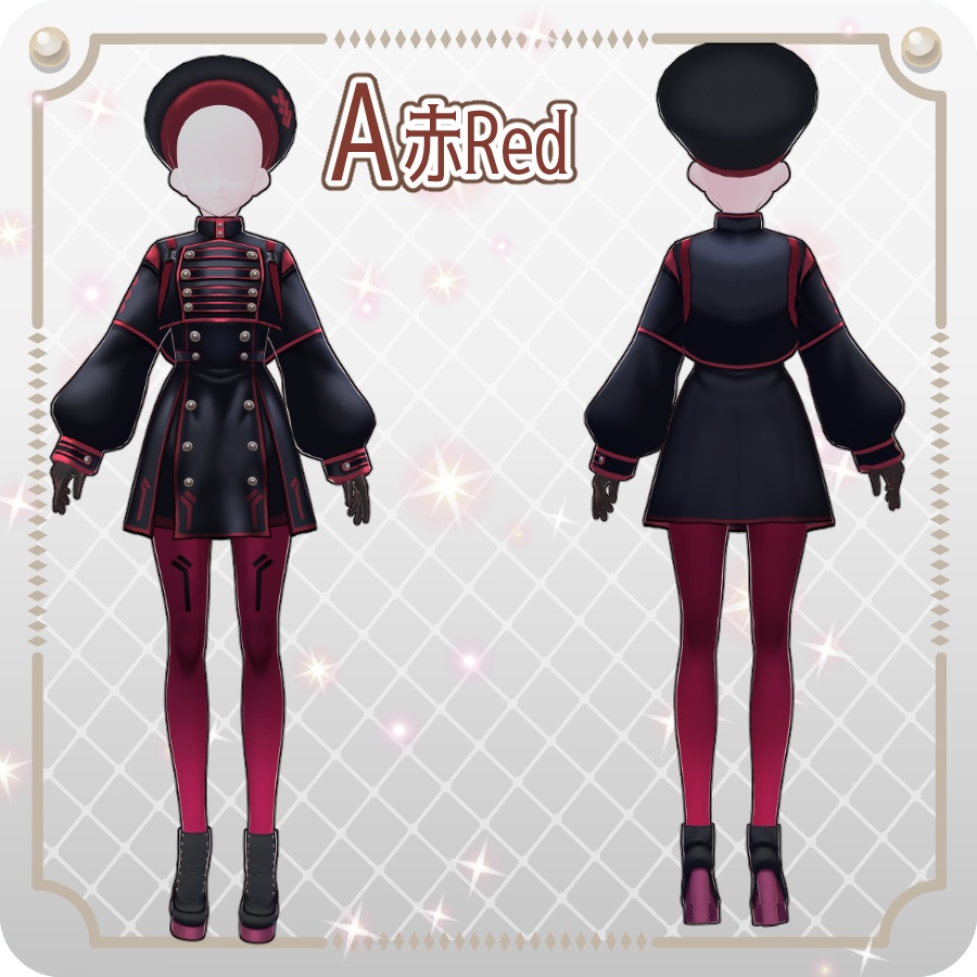 【VRoid Dress Set】ゴシックサイバーミリタリースカート8色Gothic Cyber Military Skirt (8 Colors)