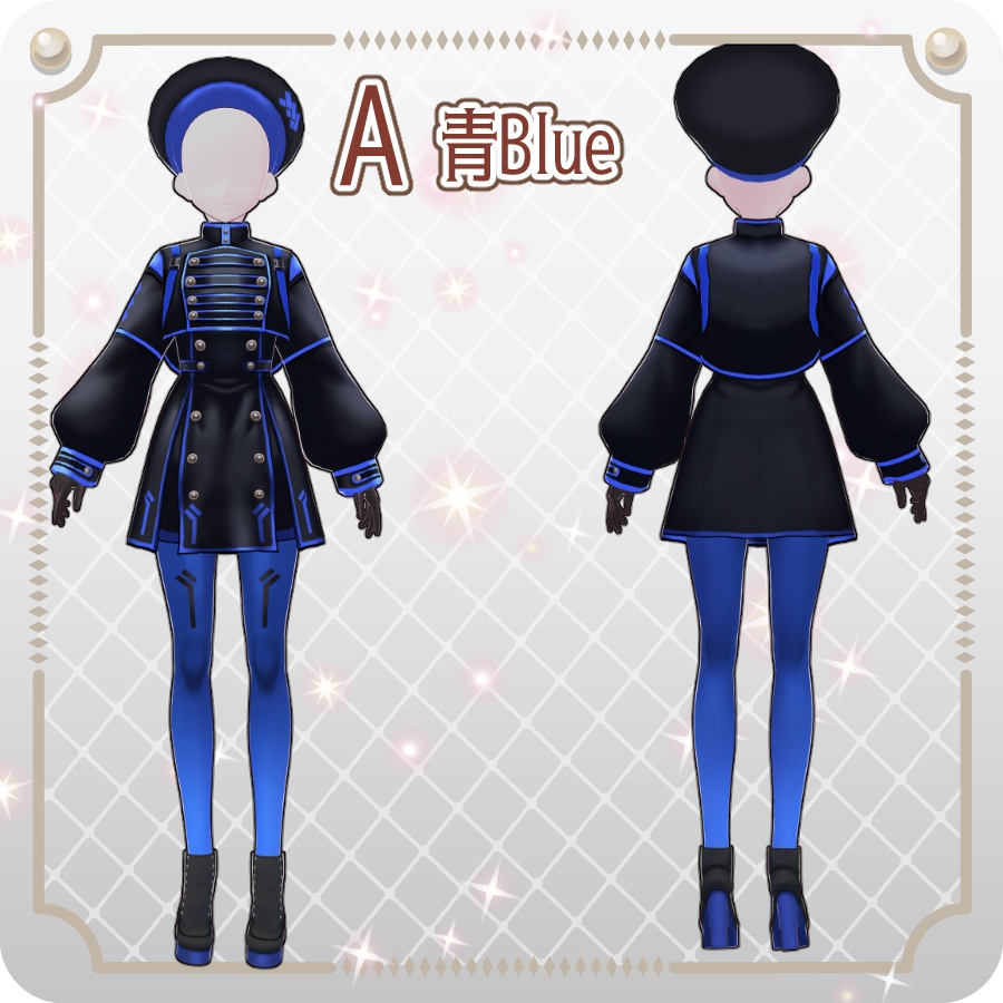 【VRoid Dress Set】ゴシックサイバーミリタリースカート8色Gothic Cyber Military Skirt (8 Colors)
