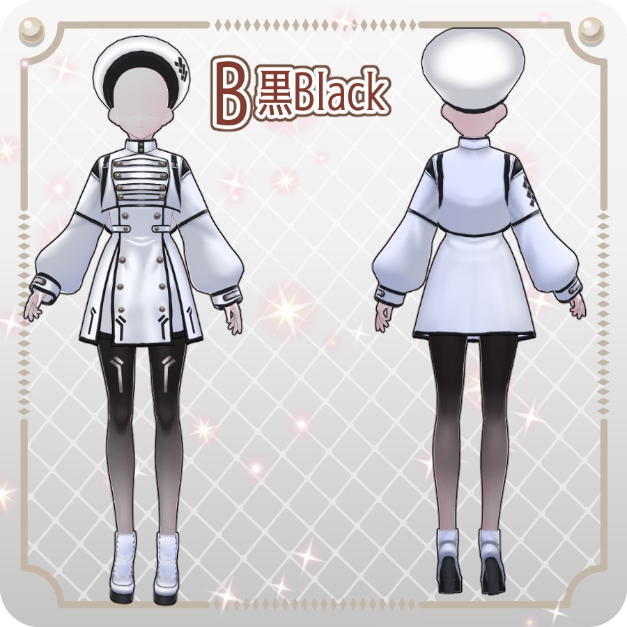 【VRoid Dress Set】ゴシックサイバーミリタリースカート8色Gothic Cyber Military Skirt (8 Colors)
