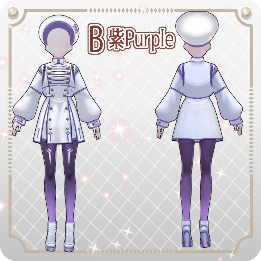 【VRoid Dress Set】ゴシックサイバーミリタリースカート8色Gothic Cyber Military Skirt (8 Colors)