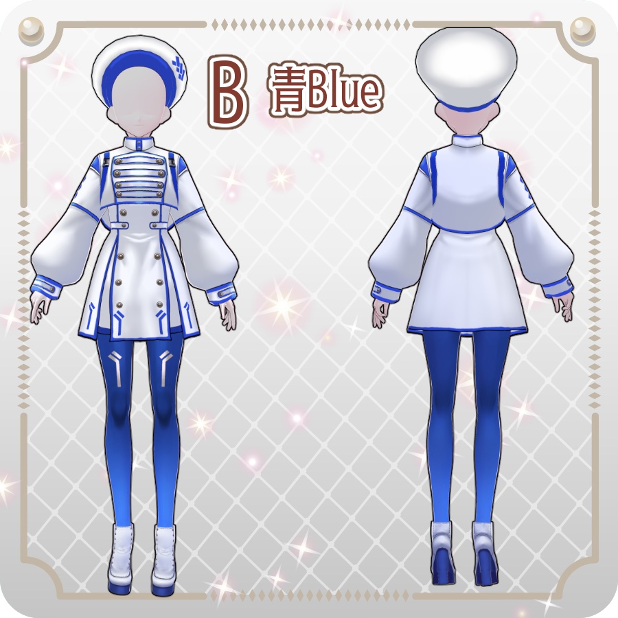 【VRoid Dress Set】ゴシックサイバーミリタリースカート8色Gothic Cyber Military Skirt (8 Colors)