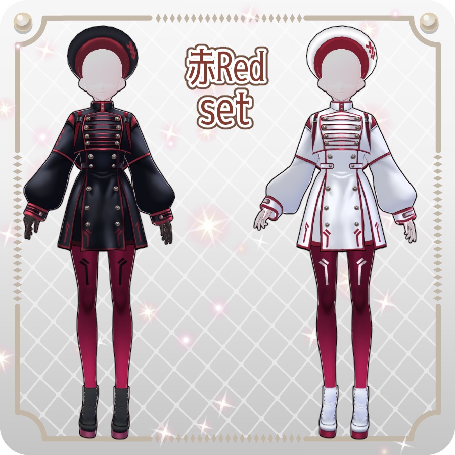 【VRoid Dress Set】ゴシックサイバーミリタリースカート8色Gothic Cyber Military Skirt (8 Colors)