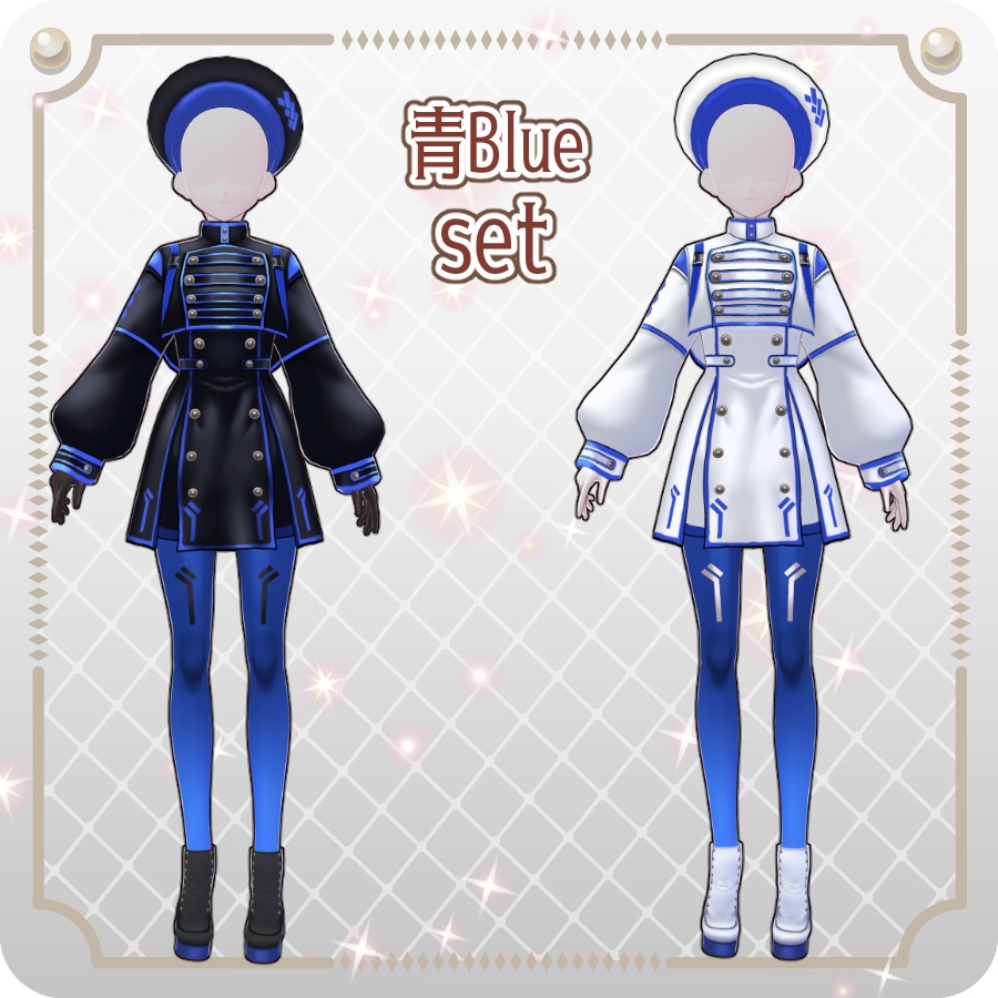 【VRoid Dress Set】ゴシックサイバーミリタリースカート8色Gothic Cyber Military Skirt (8 Colors)