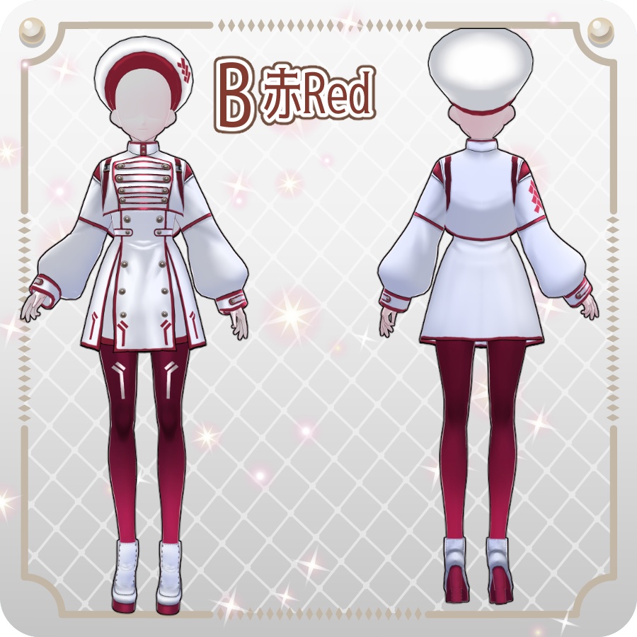 【VRoid Dress Set】ゴシックサイバーミリタリースカート8色Gothic Cyber Military Skirt (8 Colors)