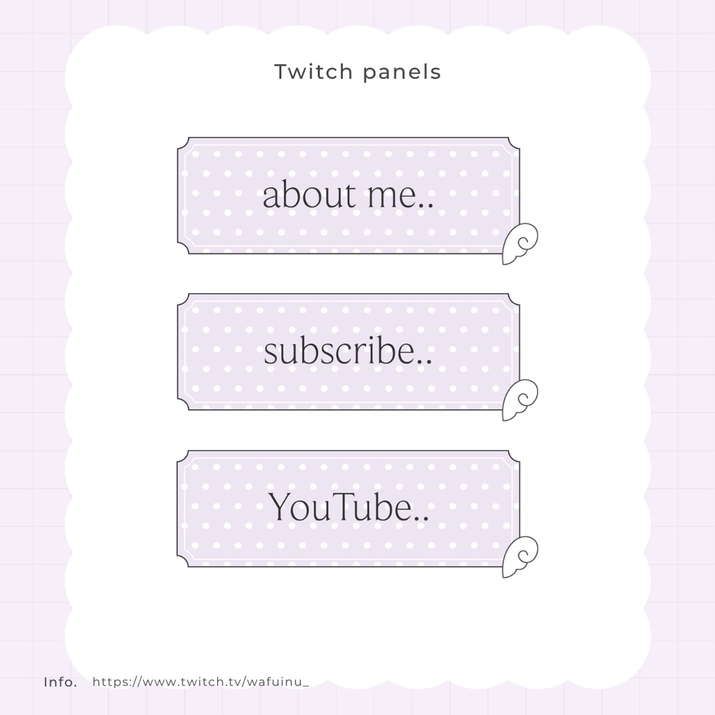 【3色展開】〈Twitch〉バナー/パネル~ふわふわおんなのこ~