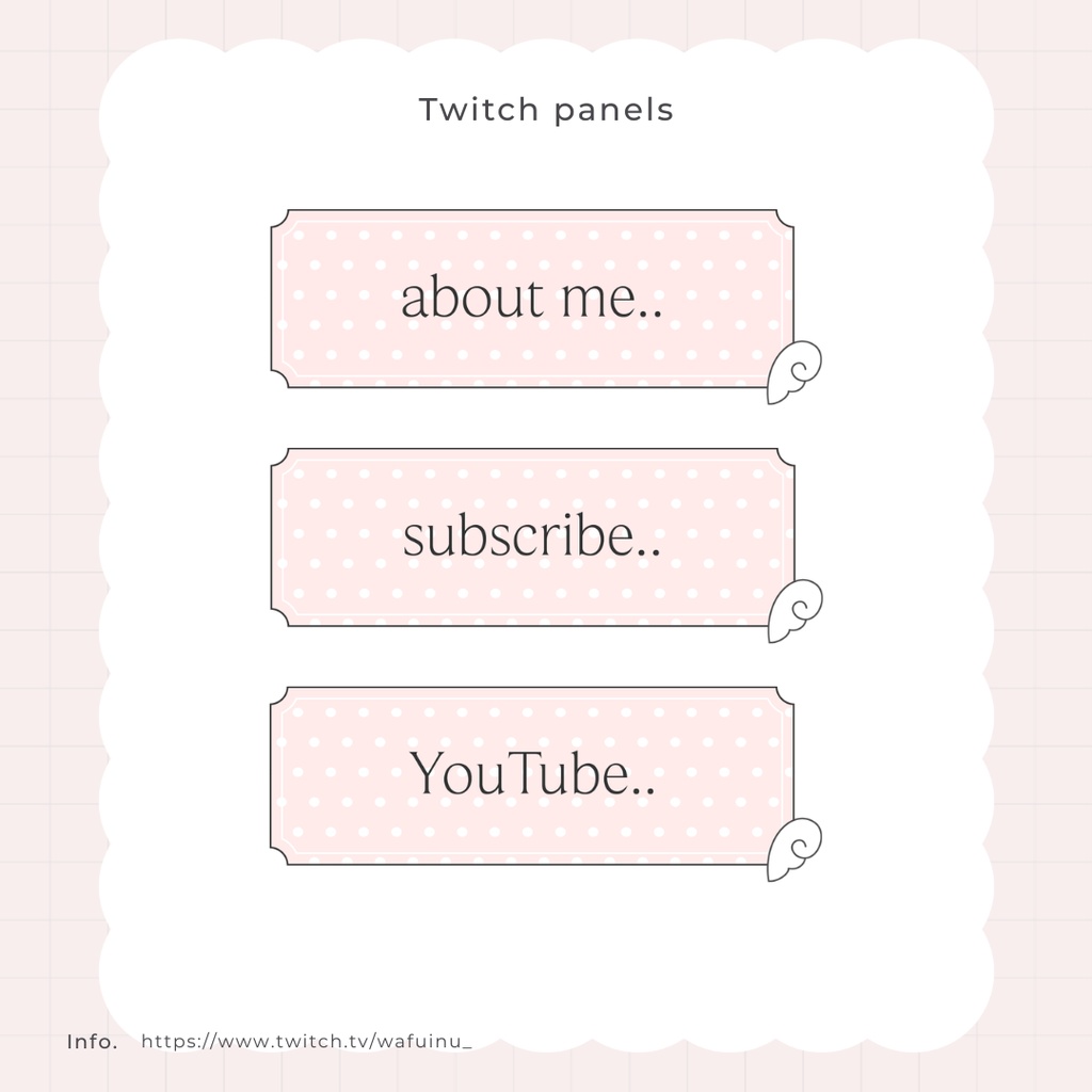 【3色展開】〈Twitch〉バナー/パネル~ふわふわおんなのこ~