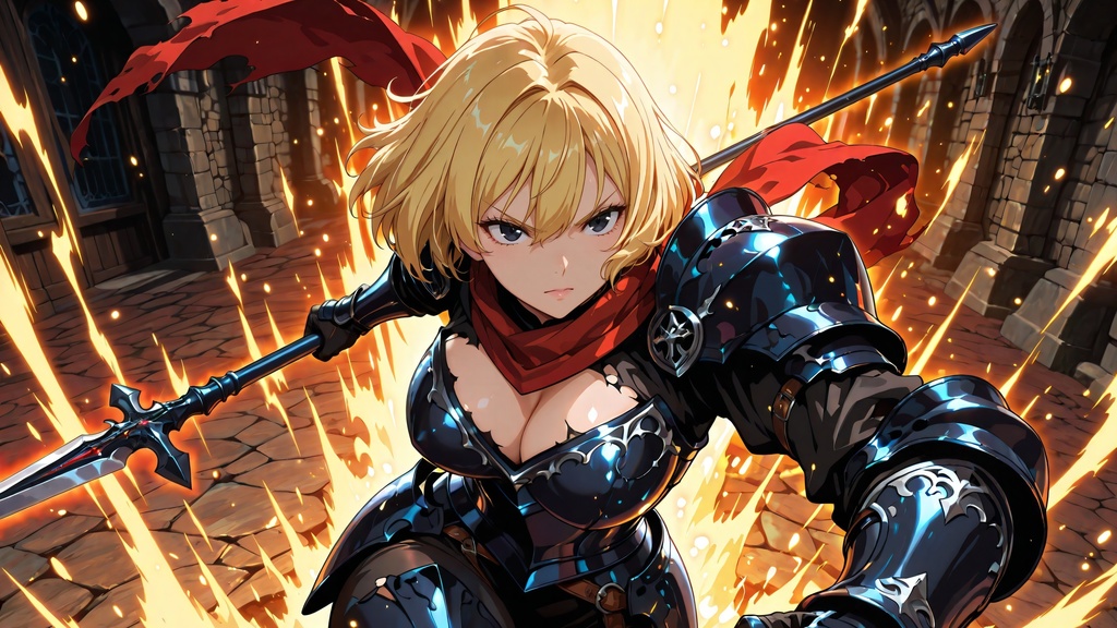 カッコいい女騎士の戦闘シーンイラスト集 AIイラスト