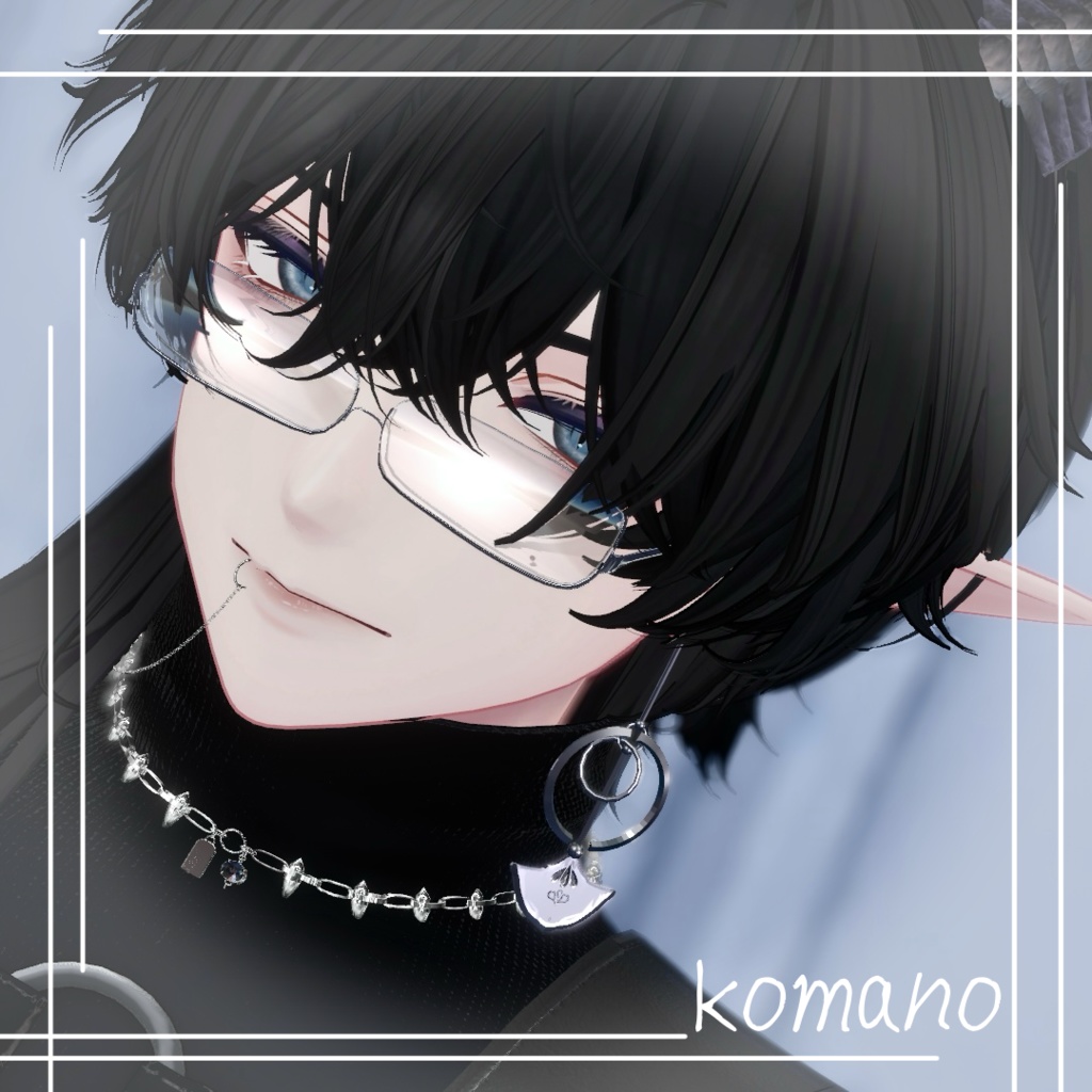 【VRC想定アクセサリー】上弦ピアス