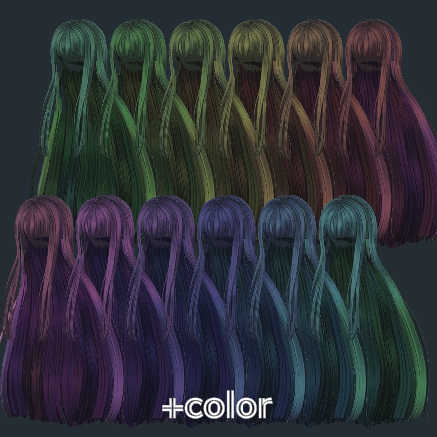 【VRC Hair】Blunt fringe hair