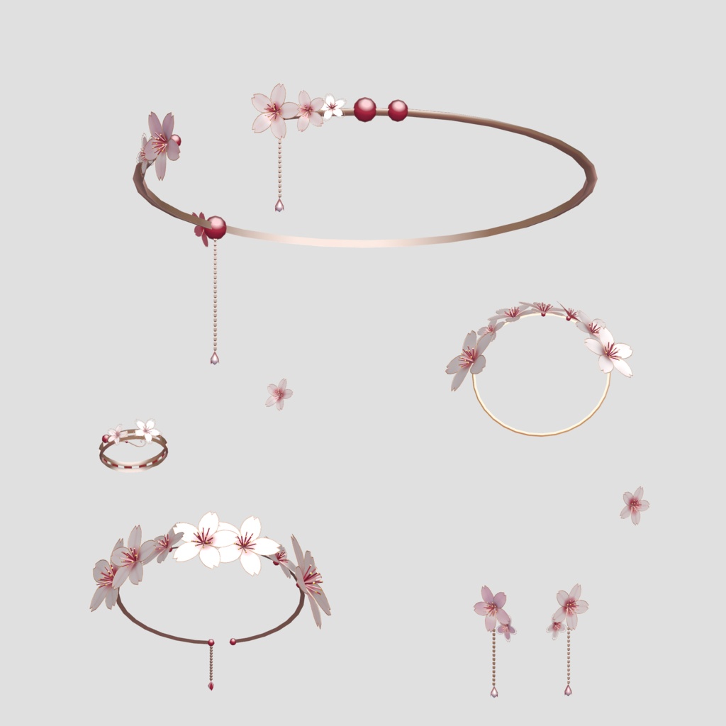 【VRC想定アクセサリー】Freya Charm -SAKURA-