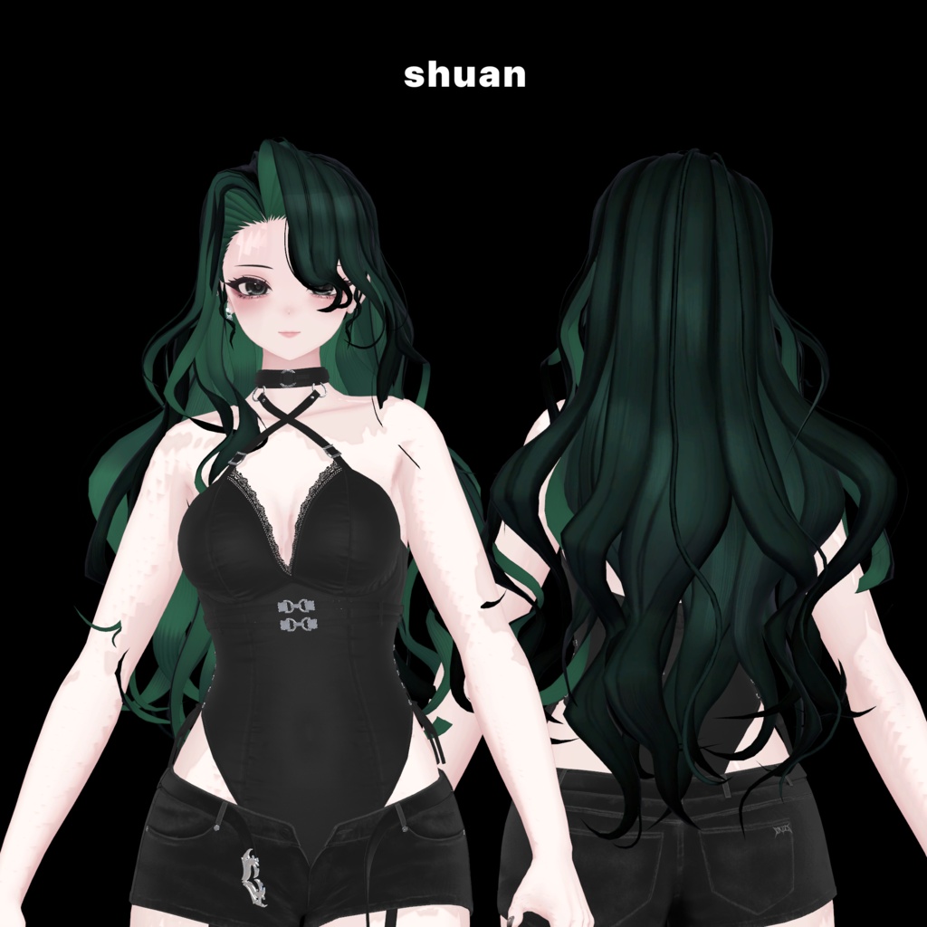 販売記念セール‼【VRC Hair】Black swan hair【ブラックスワンヘアー】