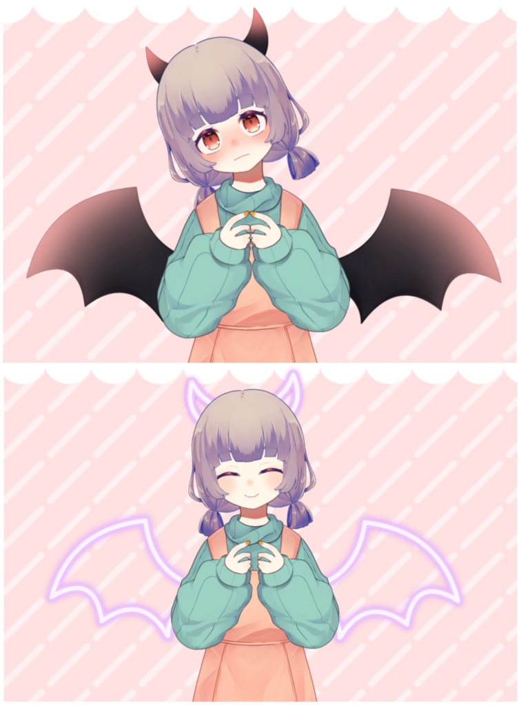 【Live2D】二種切り替え悪魔の羽【アイテム】