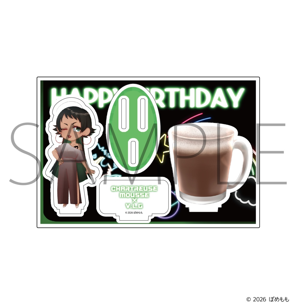 【受注販売】『ぽめもも』バースデーカクテルアクリルスタンド ヴァレンティーナ・ロペス・ガルシア