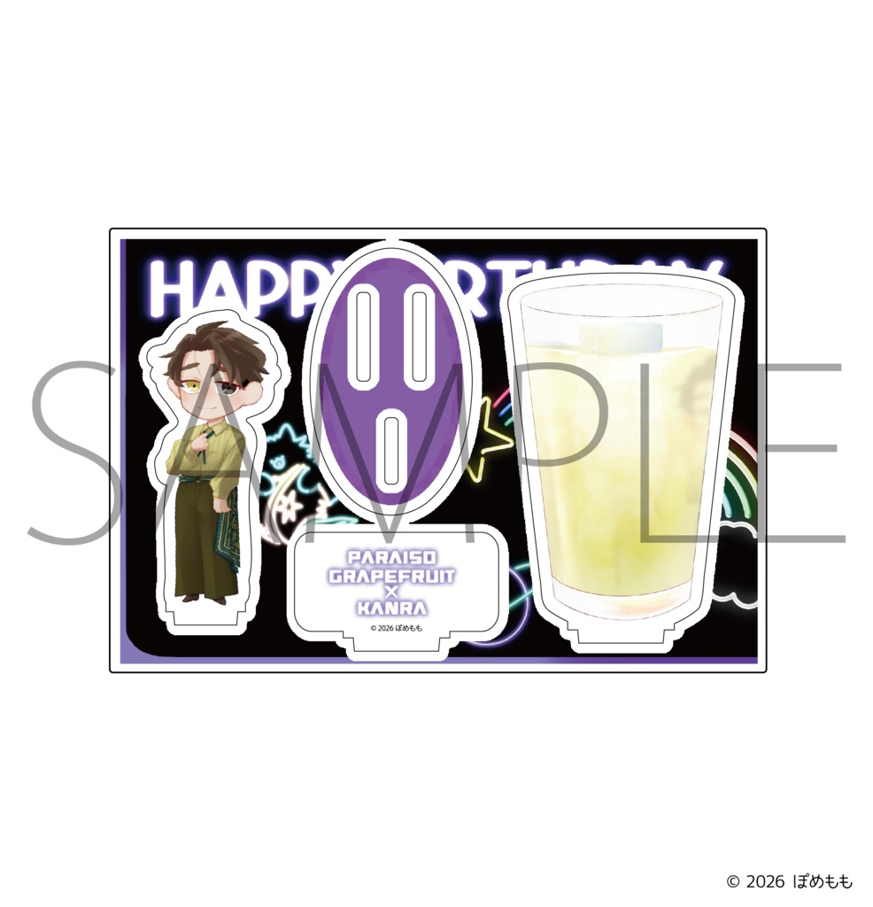 【受注販売】『ぽめもも』バースデーカクテルアクリルスタンド 荒城栞良