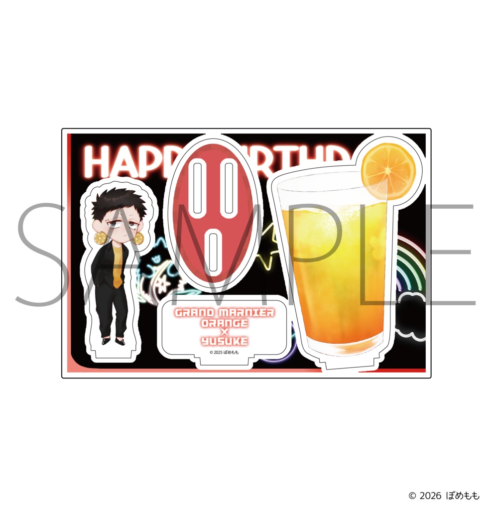 【受注販売】『ぽめもも』バースデーカクテルアクリルスタンド 千金楽右介