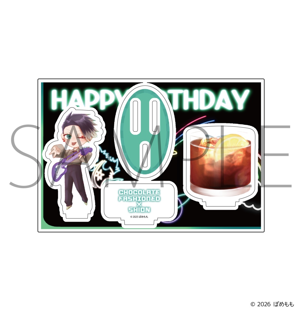 【受注販売】『ぽめもも』バースデーカクテルアクリルスタンド 風間紫音