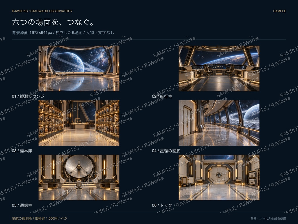 星航の観測所|宇宙・SF探索 TRPG/配信素材セット【PNG・SVG・APNG】