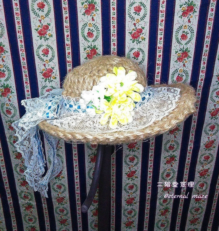 【1/3ドールサイズ】手編み麦わら帽子1【1点のみ】