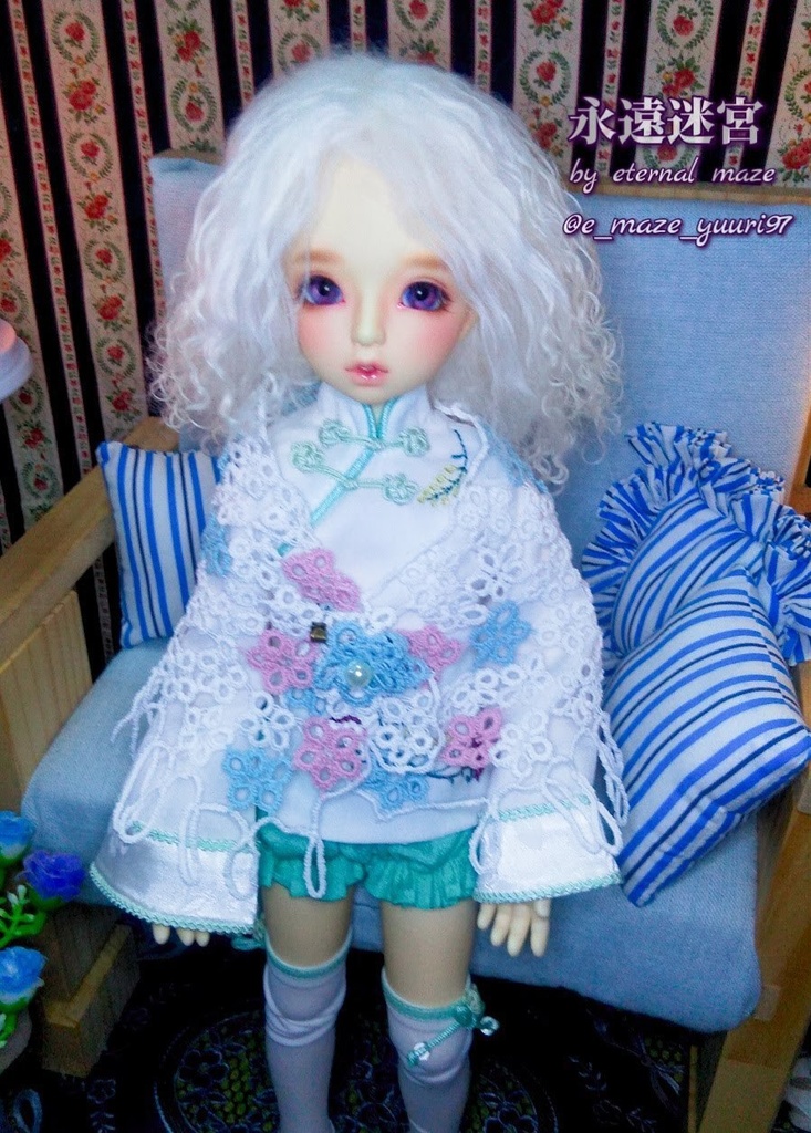 【1/3サイズドール用】 タティングレース編みストール【現品限り即納】