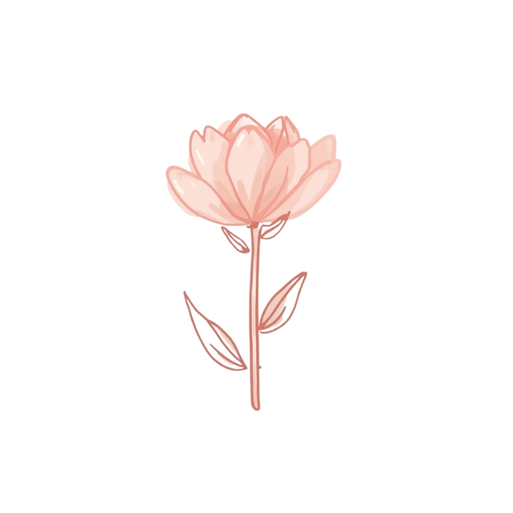 淡いピンクの可愛いクリップアートセット(PNG)