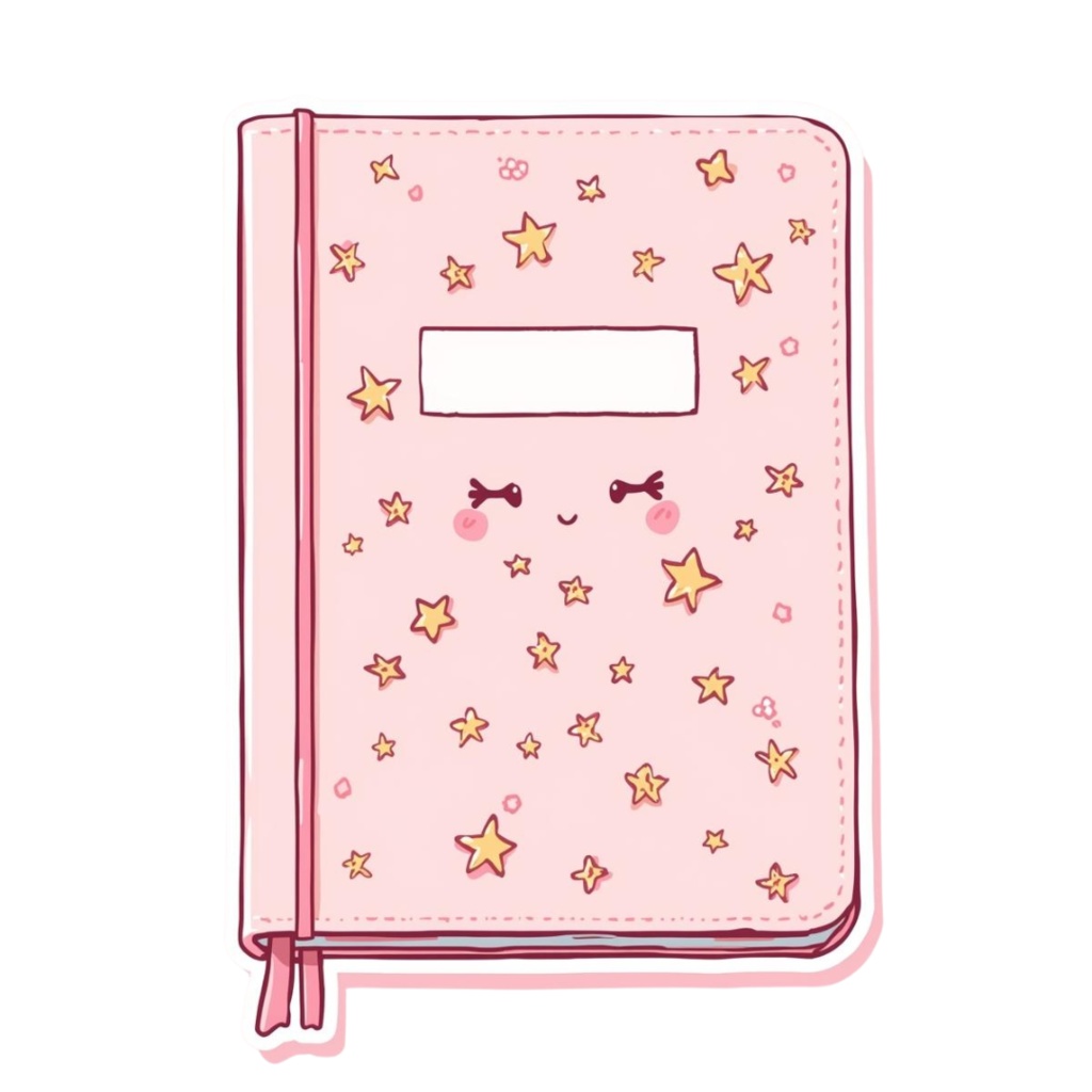 淡いピンクの可愛いクリップアートセット(PNG)