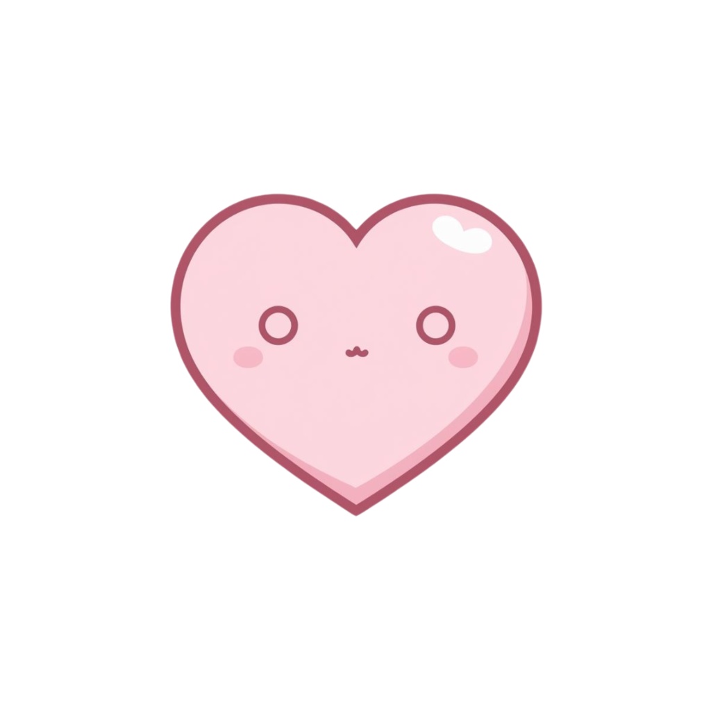 淡いピンクの可愛いクリップアートセット(PNG)