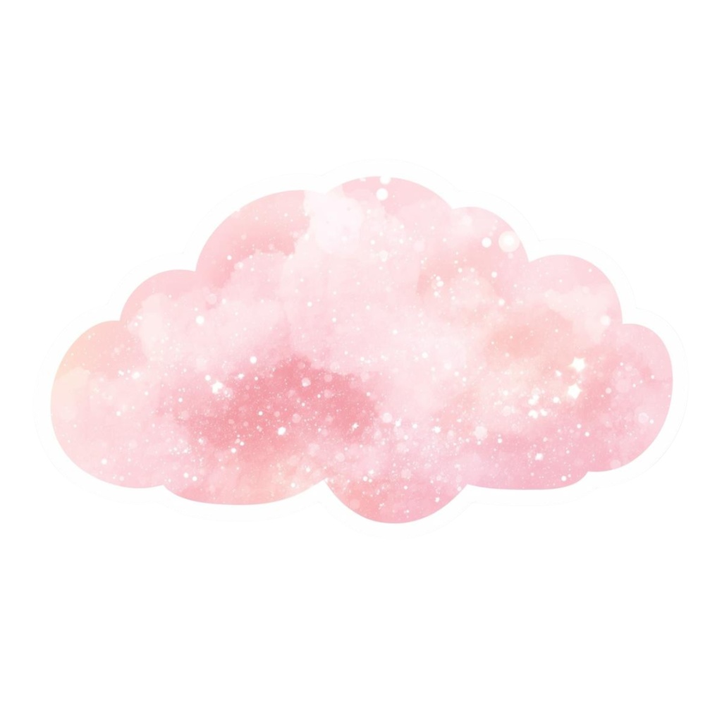 淡いピンクの可愛いクリップアートセット(PNG)