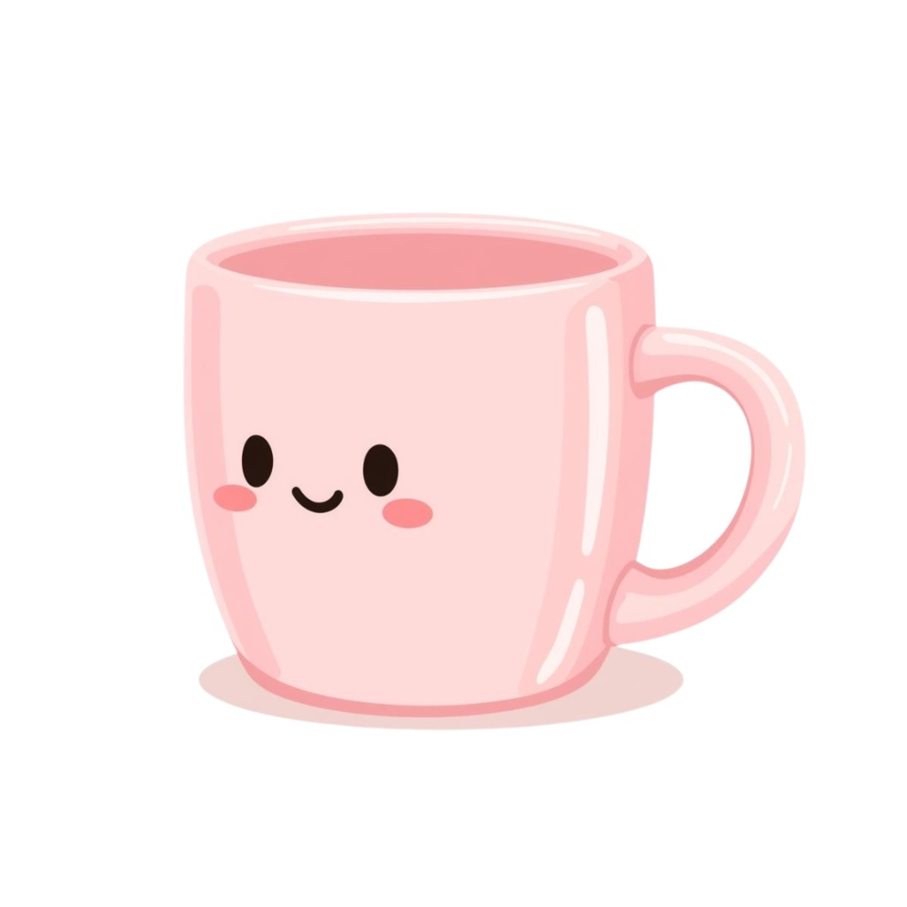 淡いピンクの可愛いクリップアートセット(PNG)