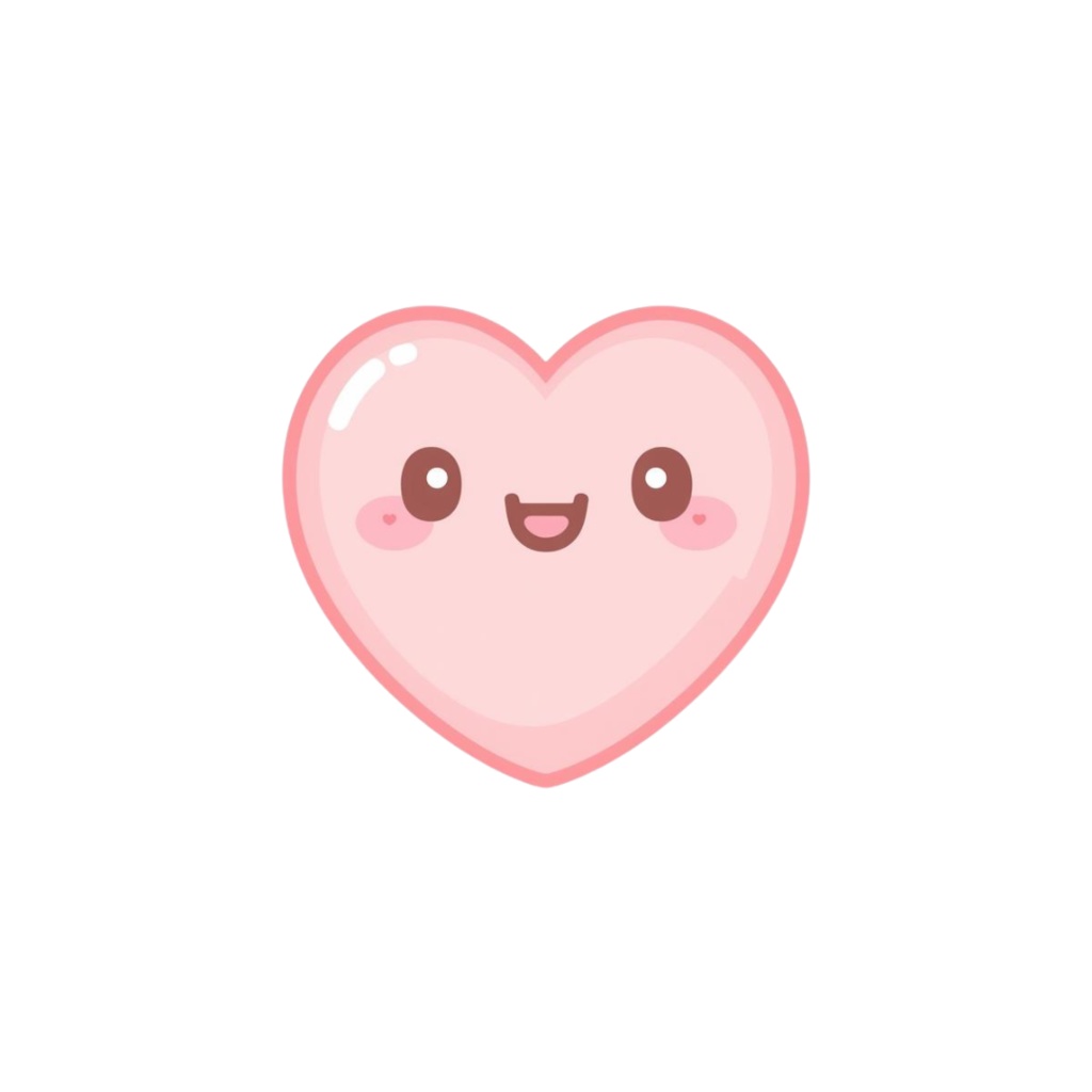 淡いピンクの可愛いクリップアートセット(PNG)