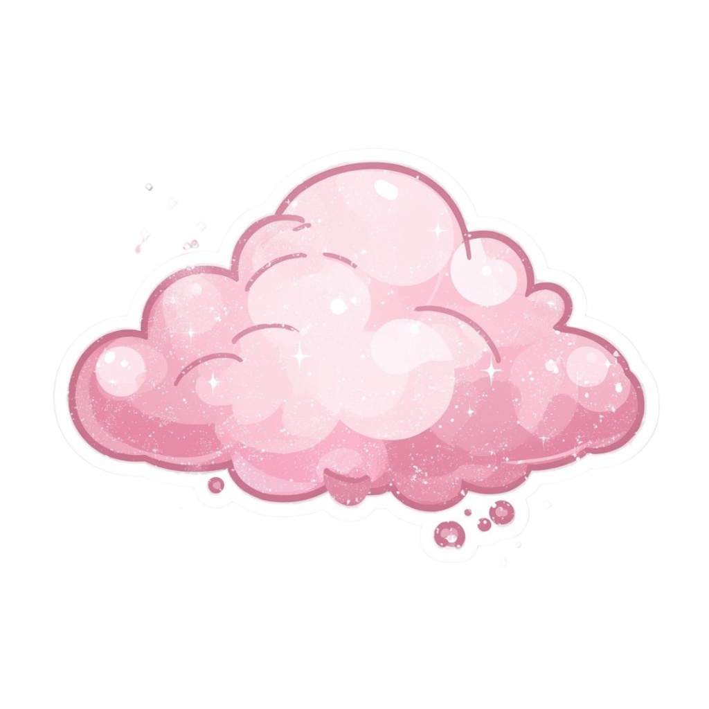 淡いピンクの可愛いクリップアートセット(PNG)