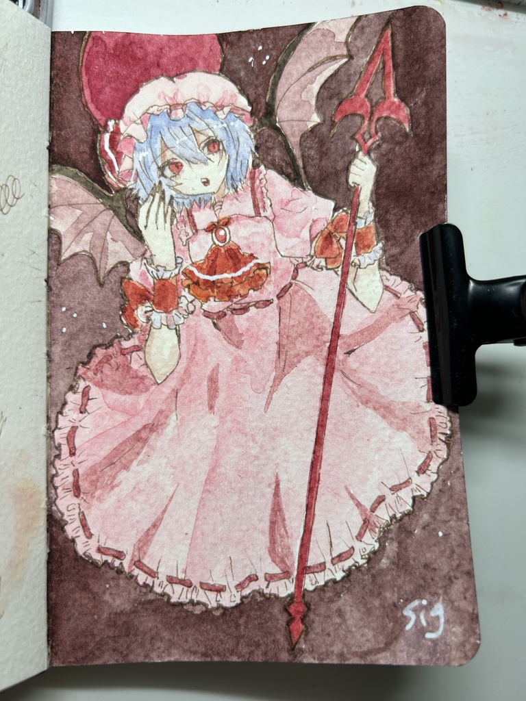 レミリア水彩原画14cm×9cm